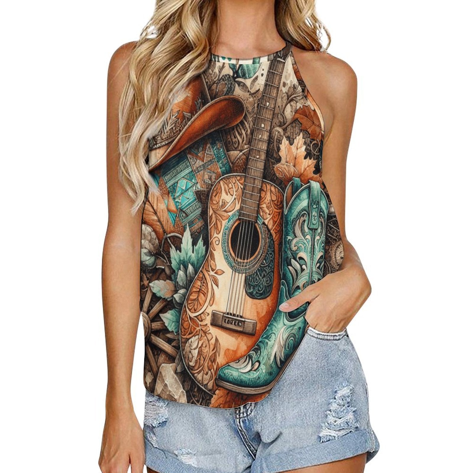 Baha Ranch Country Music Collage Western Tank Top