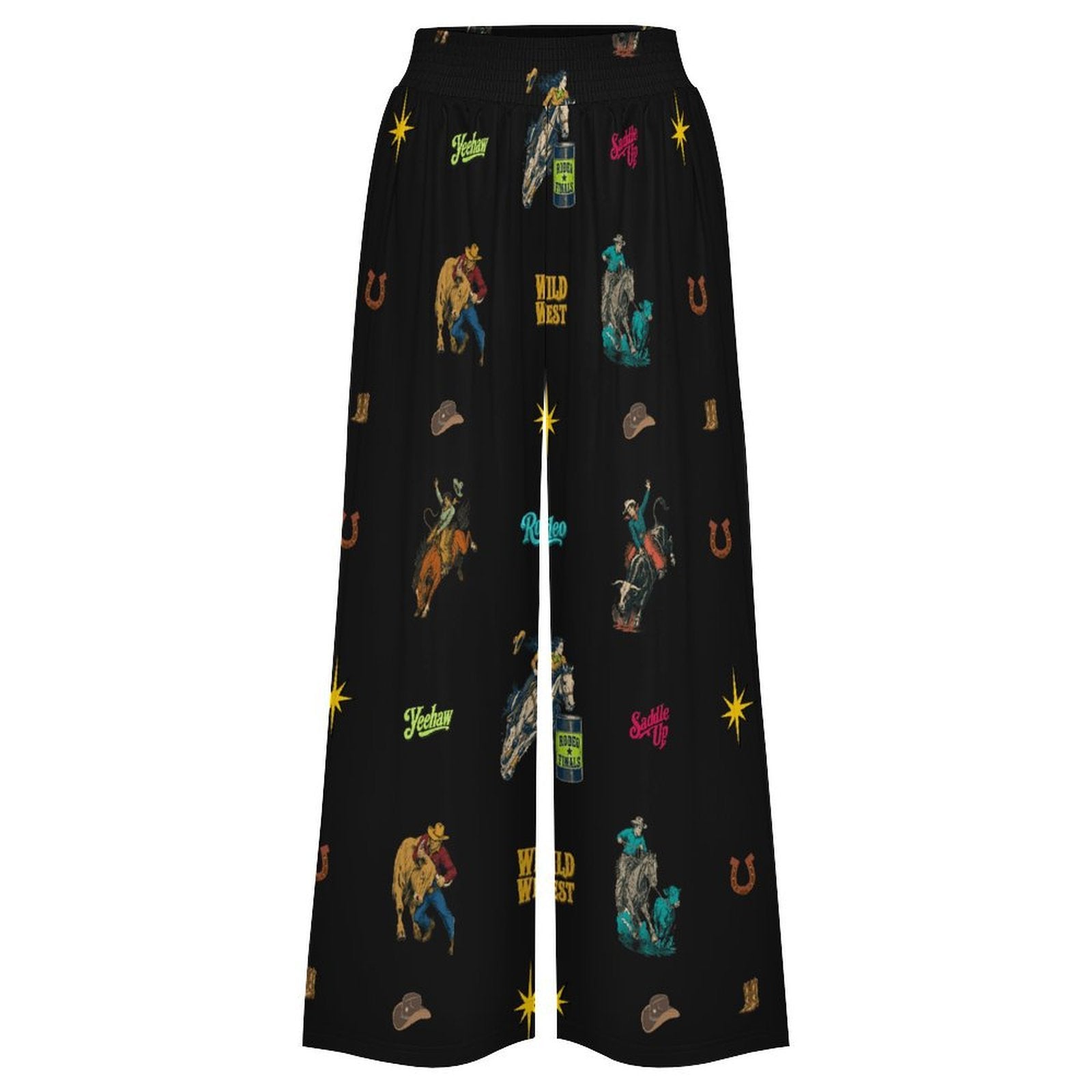 Baha Ranch The Last Roundup Rodeo High Waisted Wide Leg Pants