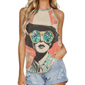 Baha Ranch Turquoise Cowgirl Retro Pop Western Tank Top