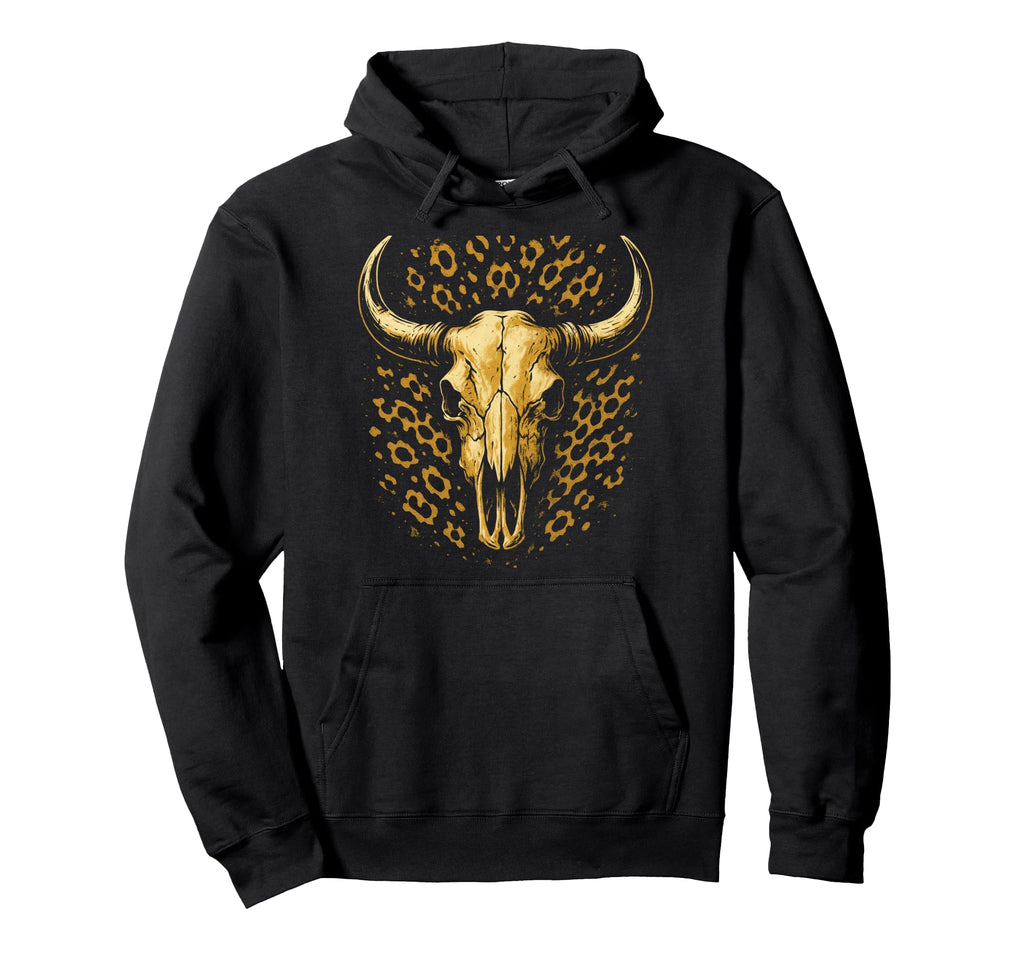 Cow Skull Western Boho Country Hoodie - Unique Graphic for Adults