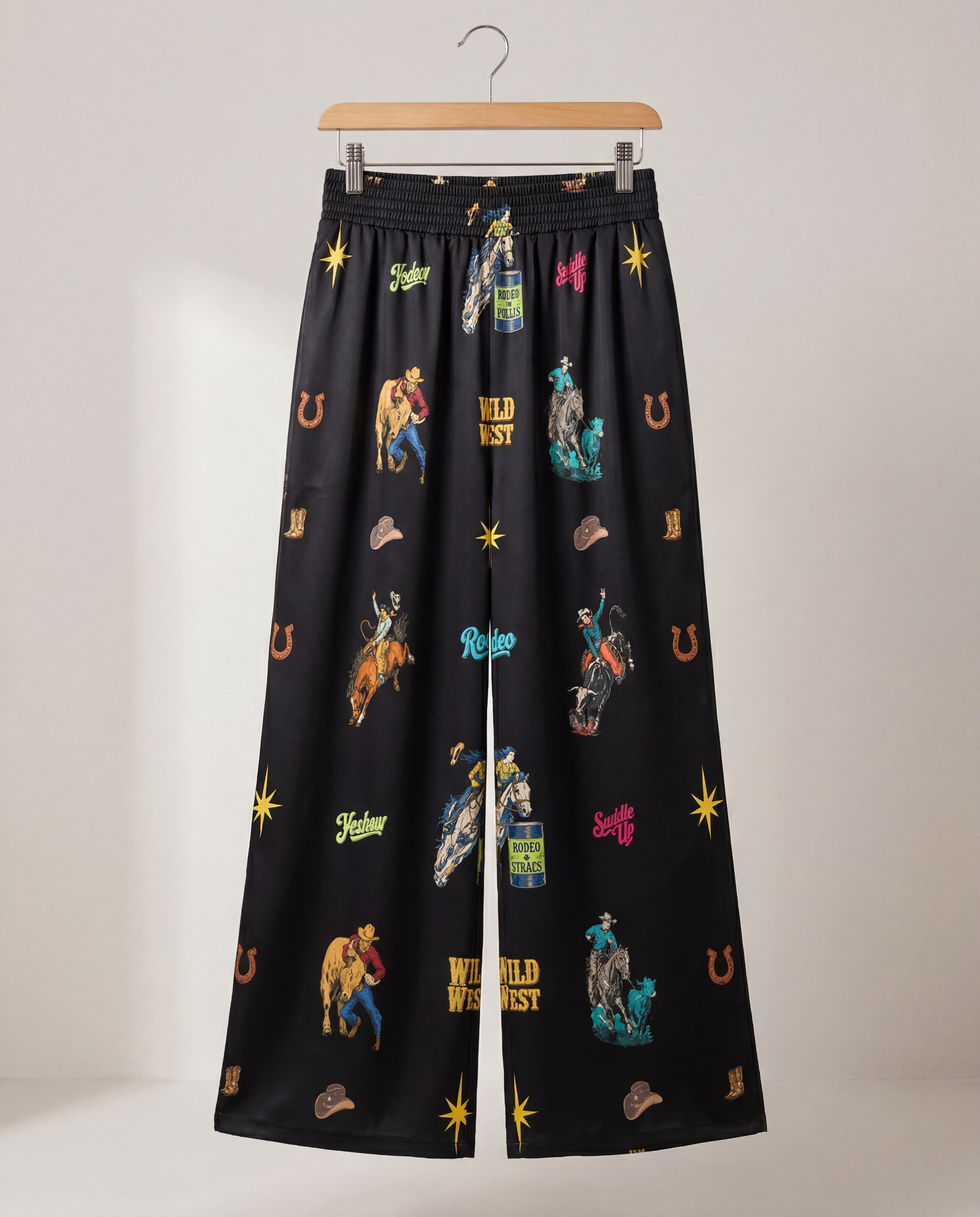 Baha Ranch The Last Roundup Rodeo High Waisted Wide Leg Pants