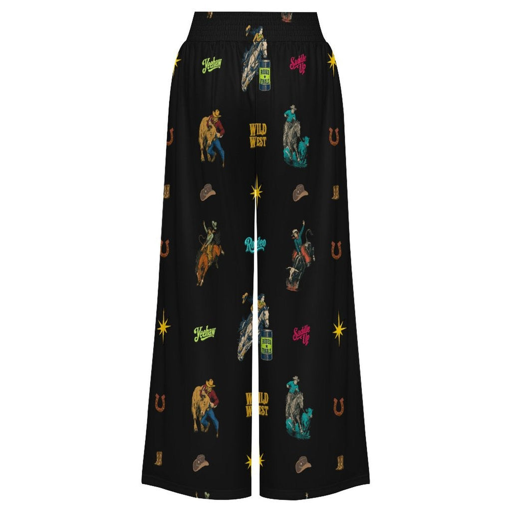 Baha Ranch The Last Roundup Rodeo High Waisted Wide Leg Pants