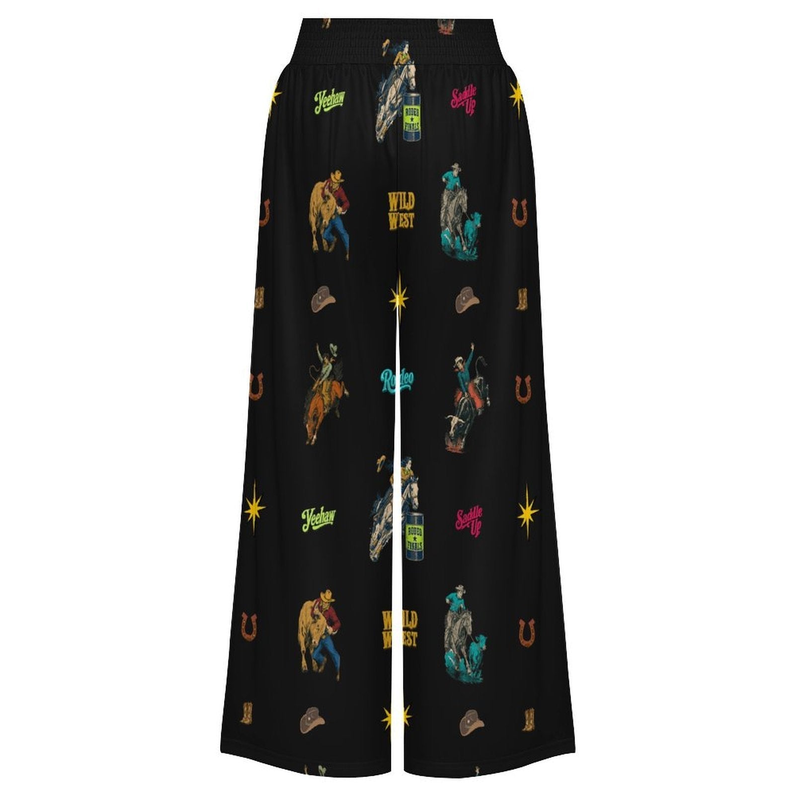 Baha Ranch The Last Roundup Rodeo High Waisted Wide Leg Pants